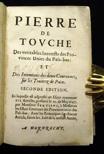 Brun, Servien ca 1647 Pierre de Touche des veritables interests des Provinces...