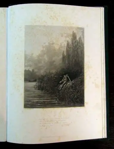 Tennyson Alfred Elaine 1867 Gustav Dore dekorativ Rundumgoldschnitt 9 Tafeln