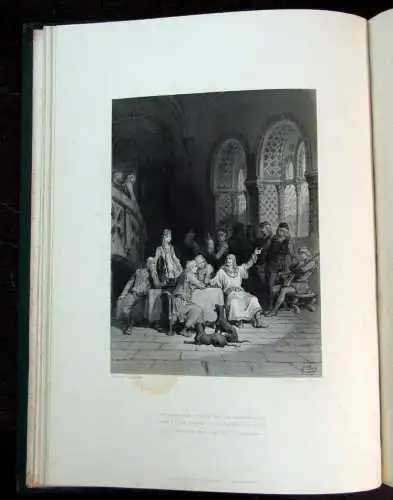 Tennyson Alfred Elaine 1867 Gustav Dore dekorativ Rundumgoldschnitt 9 Tafeln