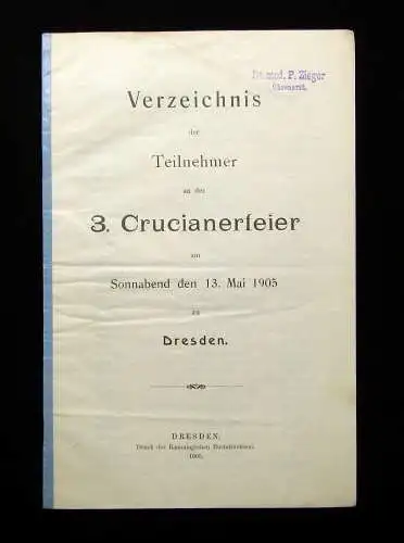 Konvolut- Kreuzschulfest Crucianer um 1900 17 Einzelteile Dresdner Kreuzchor