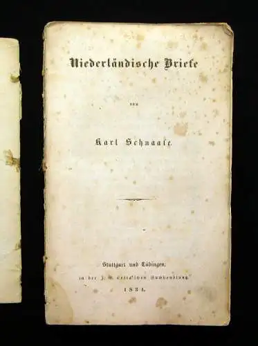 Schnaase Niederländische Briefe 1834 Geschichte Literatur Reisehandbuch