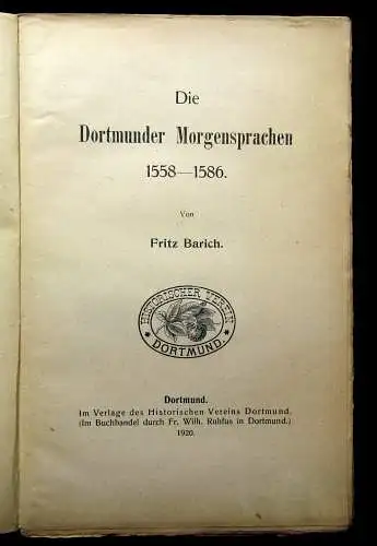 Beiträge zur Geschichte Dortmunds u der Grafschaft Mark XXVII/XXVIII 1920