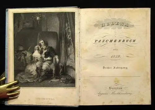 Helena Taschenbuch für 1839 Dritter Jahrgang Ex Libris Adolf Spamer Goldschnitt