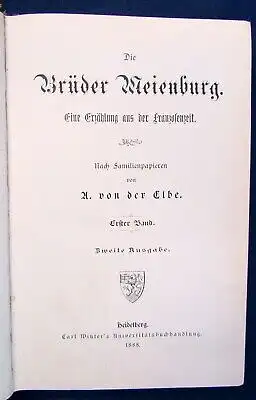 Elbe Die Brüder Meienburg Erzählung aus der Franzosenzeit 1888 2 in 1 selten js