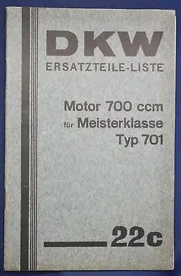 Original Prospekt DKW Ersatzteile-Liste Motor 700 ccm Typ 701 1934 Motorrad sf