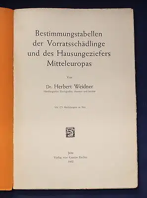 Weidner Bestimmungstabellen der Vorratsschädlinge Hausungeziefer 171 Abb. js