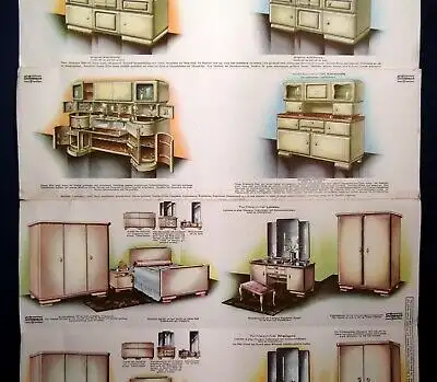 Original Möbelkatalog Kommoden um 1930 Art Deco Chippendale Leporello sf