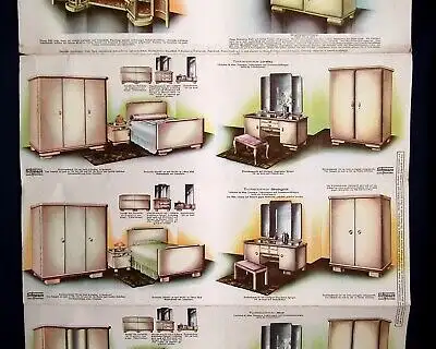 Original Möbelkatalog Kommoden um 1930 Art Deco Chippendale Leporello sf