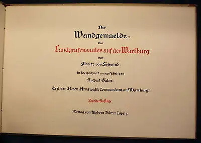 Arnswald Die Wandgemälde des Landgrafensaales auf der Wartburg 1870 Kunst sf