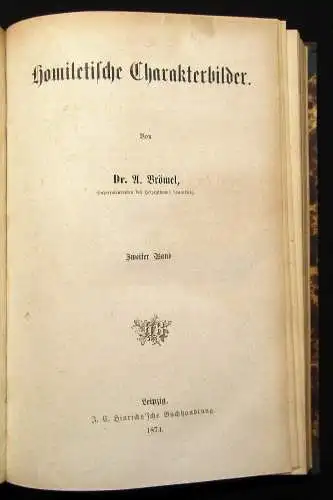 Brömel Komiletische Charakterbilder 1869 Geschichte Belletristik js