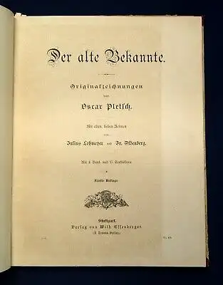 Pletsch Oskar Der alte Bekannte Originalzeichnungen um 1895 alte liebe Reime js