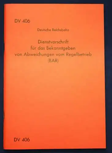 Dienstvorschrift für das Bekanntgeben von Abweichungen vom Regelbetrieb 1978 sf
