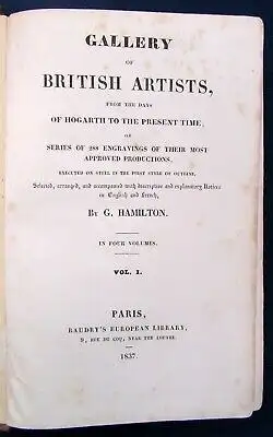 Hamilton Gallery Of Britisch Artists 4 Bde komplett 1837 gestochene Tafeln js