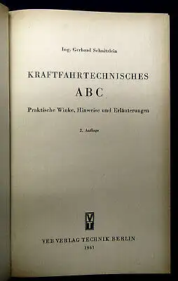 Bock Schnitzlein Kraftfahrtenbücher 3 Bde 1941/42 1961 Technik altes Handwerk mb