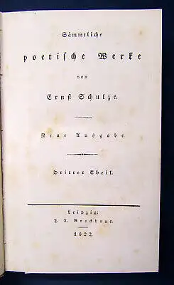 Sämmtliche poetische Werke 4 Teile in 2 komplett 1822 Belletristik Gedichte  js