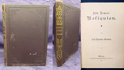 Fritz Reuter Reliquien 1885 Klassiker Geschichte Christentum Buddha  js