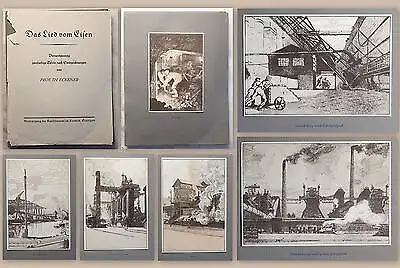 Eckner Das Lied vom Eisen 24 zweifarbige Tafeln nach Steinzeichnungen 1925 xz