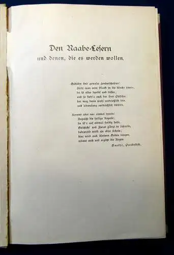 Brandes Wilhelm Raabe 1906 Belletristik Lyrik Poesie Klassiker js