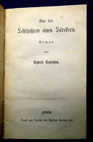 Carlssen Aus den Lehrjahren eines Strebers um 1900 3 in 1 Belletristik mb