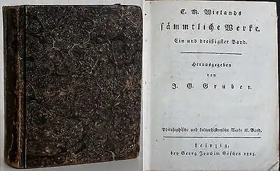 Wieland Werke 1825 Philosphische und kulturhistorische Werke 2. Band xz