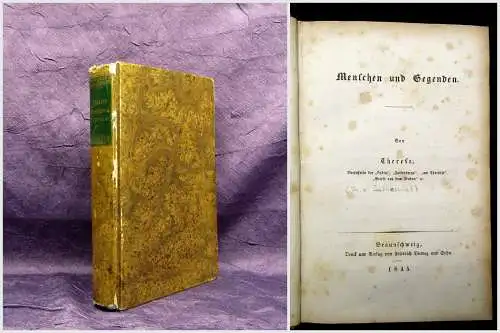 Therese von Bacheracht Menschen und Gegenden 1845 EA Belletristik mb