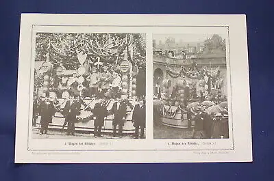 Festwagen des Handwerks um 1900 Orig.-  Halbleinmappe  Dänemark Monarchie js