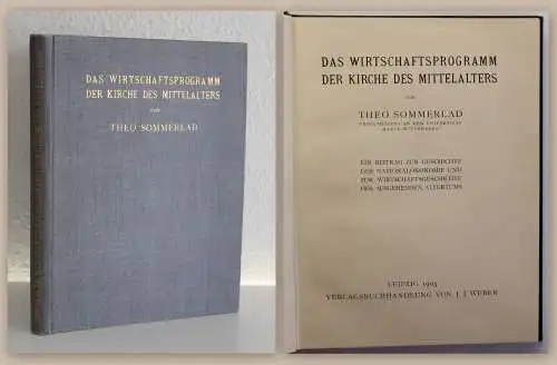 Sommerland Das Wirtschaftsprogramm der Kirche des Mittelalters 1903 Geschichte