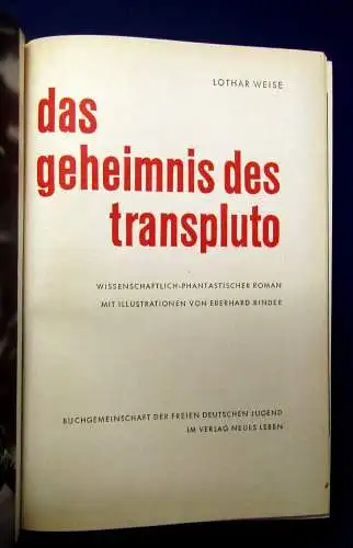 Weise Das Geheimnis des Transpluto 1963 Belletristik Klassiker mb