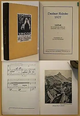 Gottschalch Dresdner Kalender 1927 Jahrbuch Kunst Kultur Wirtschaft Sachsen xz