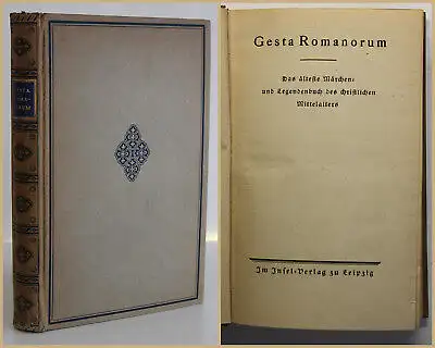 Gesta Romanorum Das älteste Märchen & Legendbuch um 1920 Insel-Verlag sf