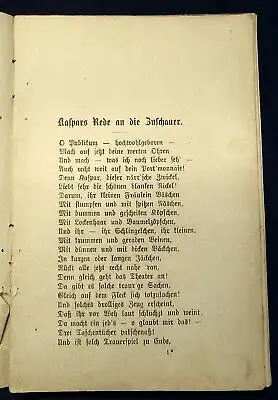 Kaspars Erdenwallen Zehn traurige Lustspiele zum Tränen-Vergießen selten 1920 js