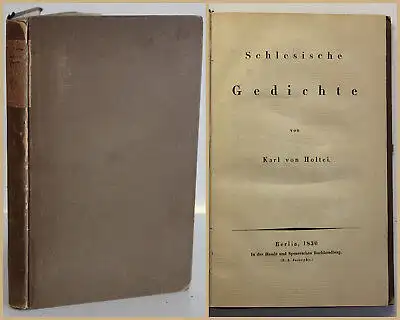 Holtei Schlesische Gedichte 1830 Musik Unterhaltung Lyrik Dichtung Geschichte sf