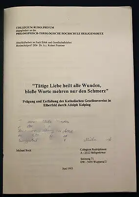 Tätige Liebe heilt alle Wunden, bloße Worte mehren nur den Schmerz 1993 sf