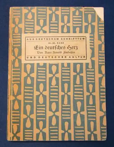 Findeisen Ein deutsches Herz 1935 Widmungsexemplar vom Verfasser Belletristik js
