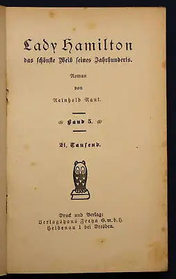 Rank Frauen der Liebe Band 5 "Lady Hamilton" um 1925 Liebesroman sf