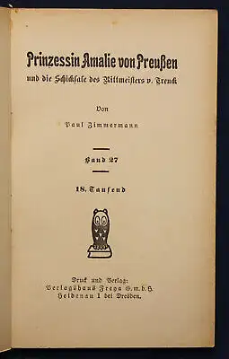 Zimmermann Frauen der Liebe Bd 27 "Prinzessin Amalie" um 1925 Liebesroman sf