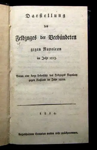 Darstellung des Feldzuges der Verbündeten gegen Napoleon im Jahr 1812, 1814