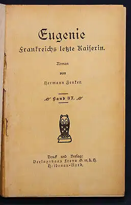 Zenker Frauen der Liebe Band 37 "Eugenie" um 1925 Liebesroman sf