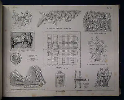 Schreiber Kulturhistorischer Bilderatlas I. Altertum 1888 Kunst Architektur sf