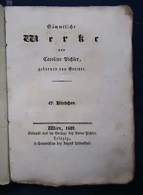 Sämmtliche Werke Caroline Pichler 47. Bd 1832 "Friedrich der Streitbare" sf
