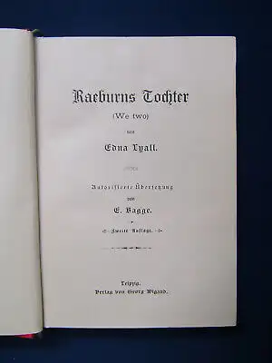 Lyall Raeburns Tochter um 1900 selten Geschichte Gesellschaft Literatur sf