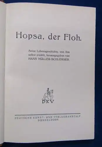 Müller-Schlösser Hopsa, der Floh. Seine Lebensgeschichte 1922 Belletristik sf