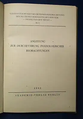 Anleitung zur Durchführung 1952 Nr. 5 Jahreszeiten Natur Phänomene Forschung  js
