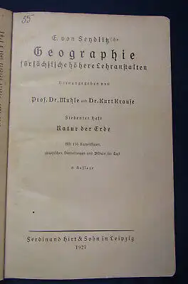Muhle/ Krause Geographie für sächsische höhere Lehranstalten Heft 7 & 8 1927 sf
