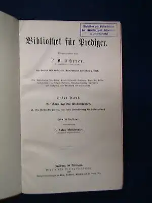 Scherer Bibliothek für Prediger  1-8 komplett 1897 Theologie Christentum js