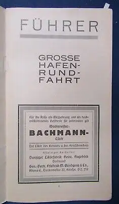Original Prospekt Führer Große Hafenrundfahrt um 1930 Reiseführer Ortskunde  js