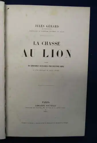 Gerhard La Chasse Au Lion 1855 Abenteuer Reise Afrika Löwenjagd Expedition sf