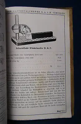 Original Katalog Walter Hartmetallwerke Tübingen um 1930 Drehen Fräsen sf
