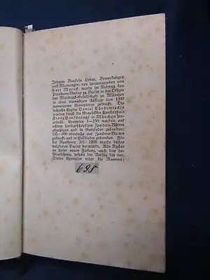 Moreck Johann Bunkels Leben 1918 Nachdruck der Ausgabe 1778 mit Kupfern js
