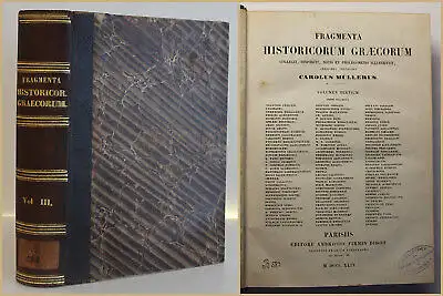 Müllerus Fragmenta Historicorum Graecorum 1849 Bd 3 lateinisch Geschichte sf